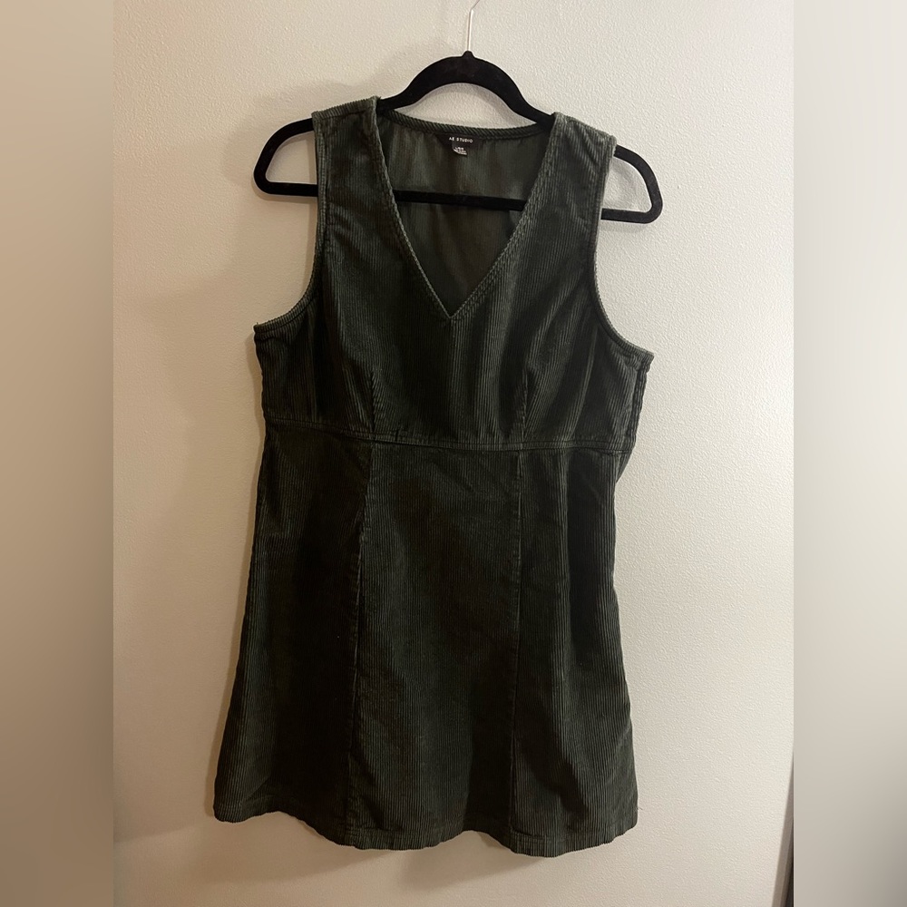 Emerald green corduroy dress - Picture 1 of 4